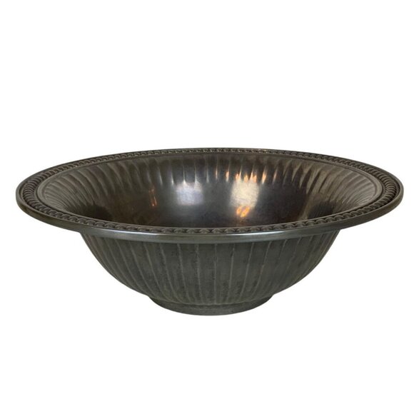 Wilton Armetale Flutes & Pearls Medium 12 inch Vegetable Serving Bowl Pewter - Picture 1 of 7